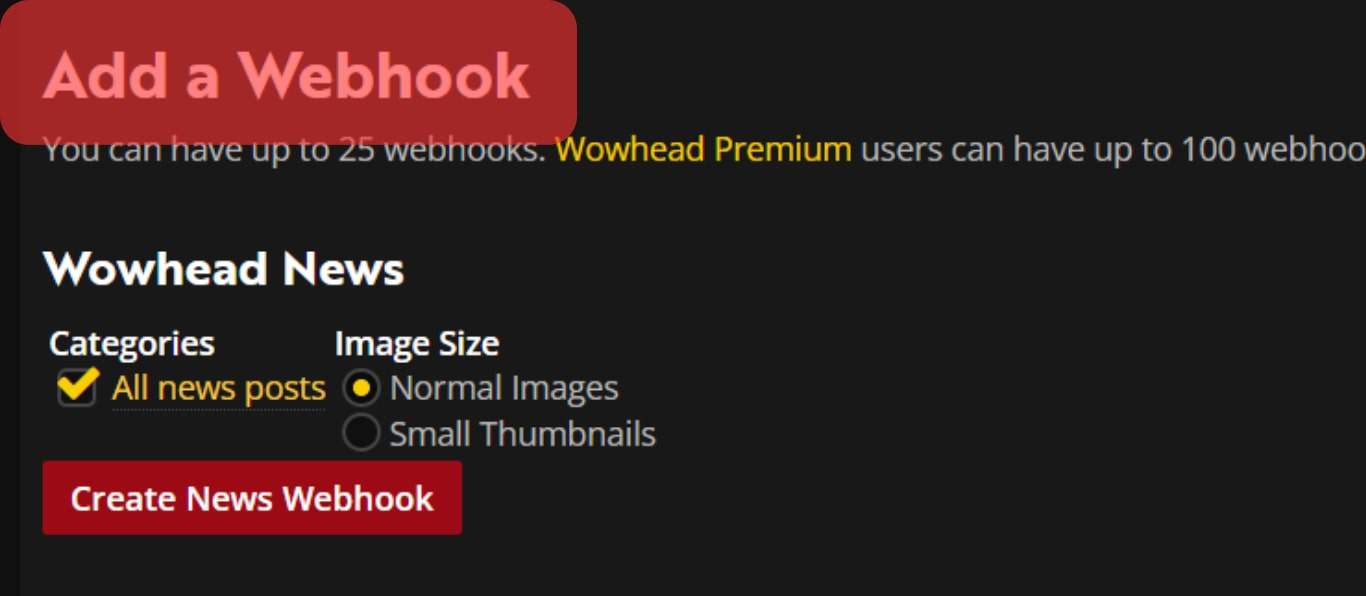 Scroll Down To Add A Webhook.