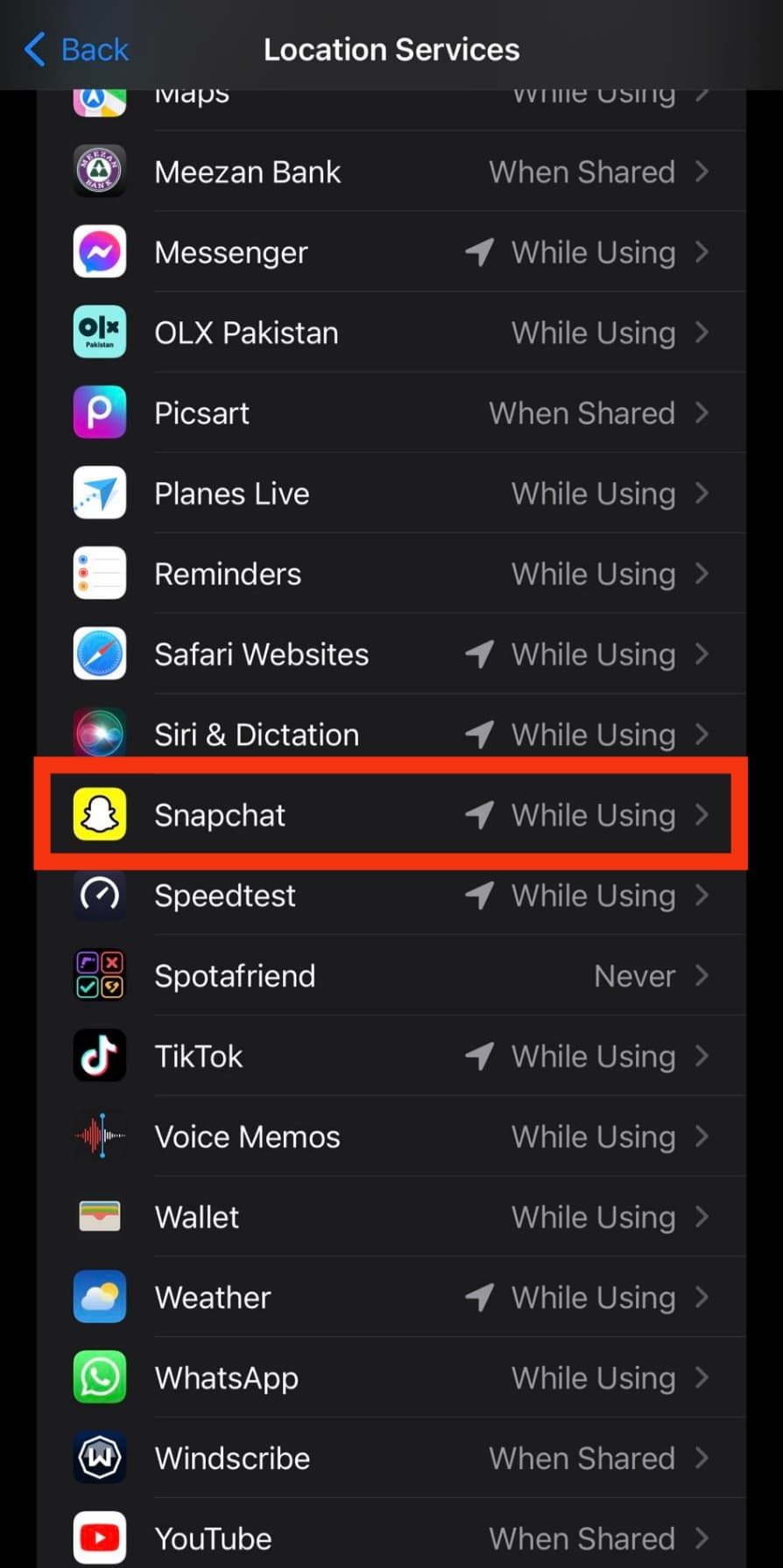 Scroll Down To Snapchat