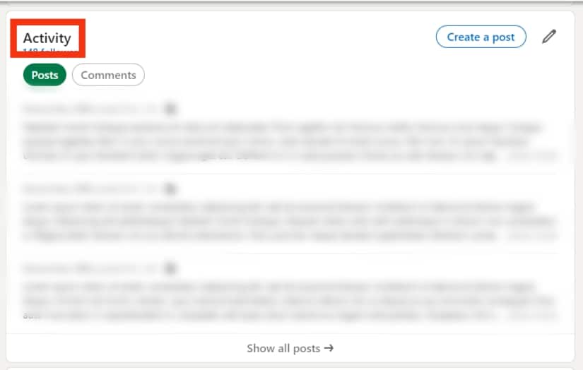 Scroll Downwards To The Activity Section
