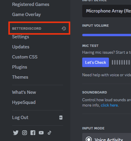 Scroll Down To The Better Discord Section