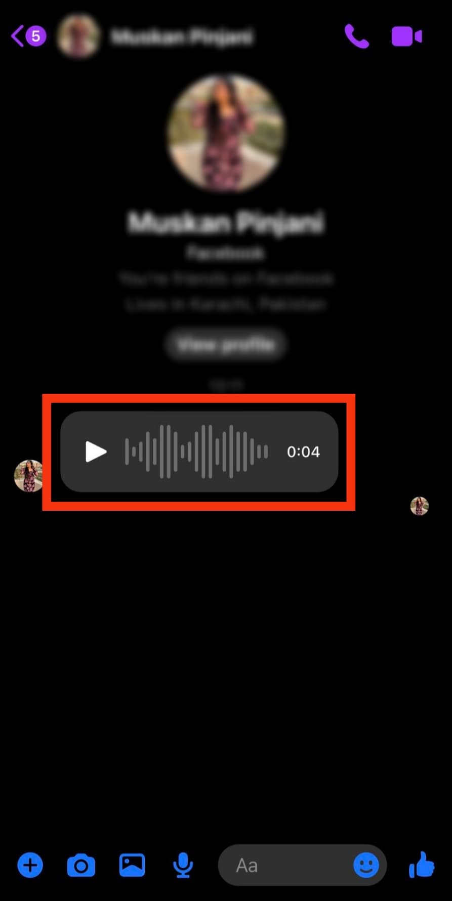 Scroll To The Audio Message