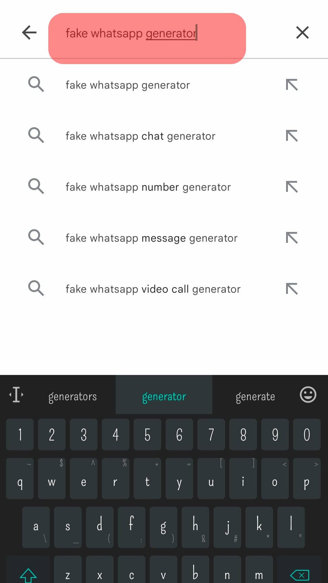 Search Fake Whatsapp Generator App On Playstore