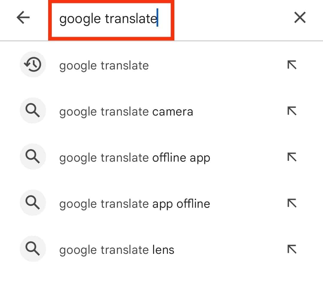 Search For Google Translate