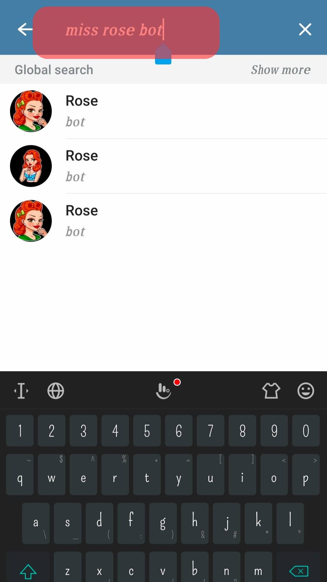 Search For Miss Rose Bot