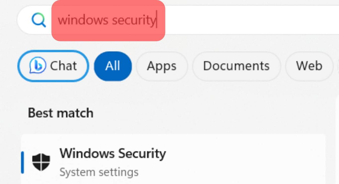 Search For Windows Security