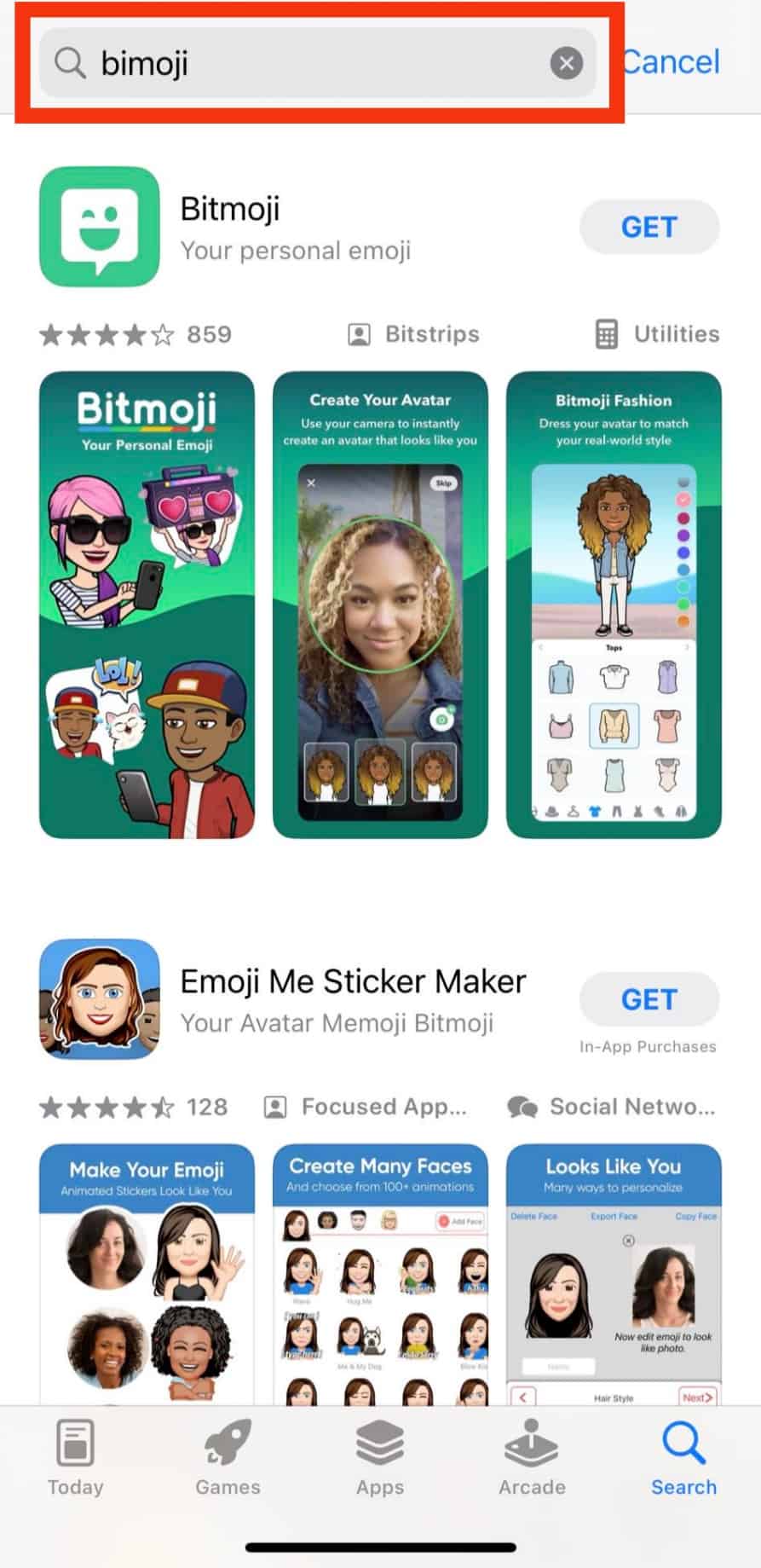 Search For Bitmoji.