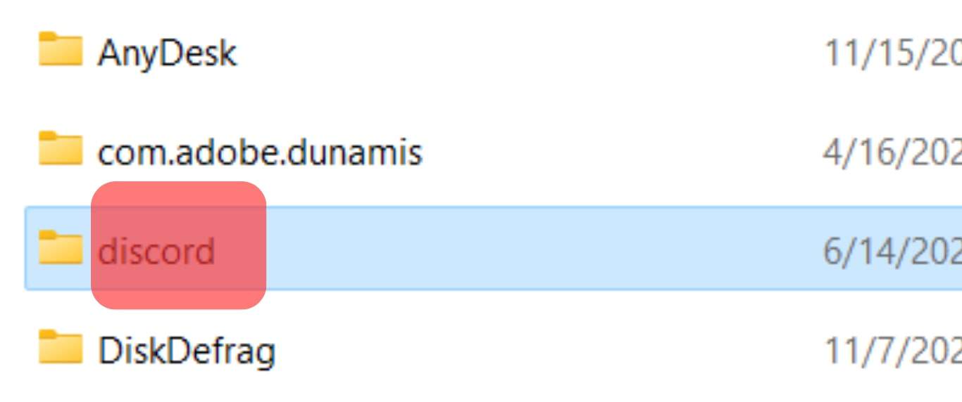 Search For The Discord Folder