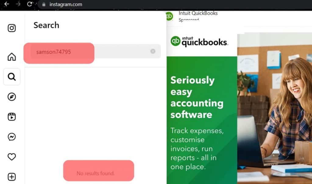 Search For The Profile Using The Instagram Web