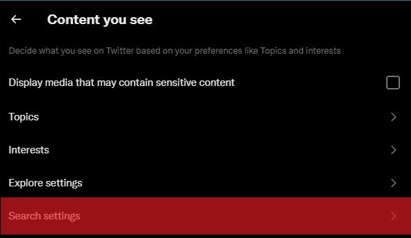 Search Settings On Twitter Web