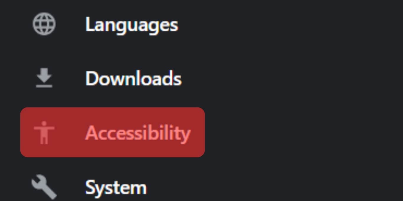 Select Accessibility From The Left Navigation.