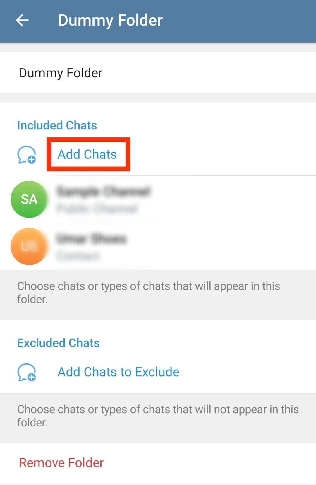 Select Add Chats