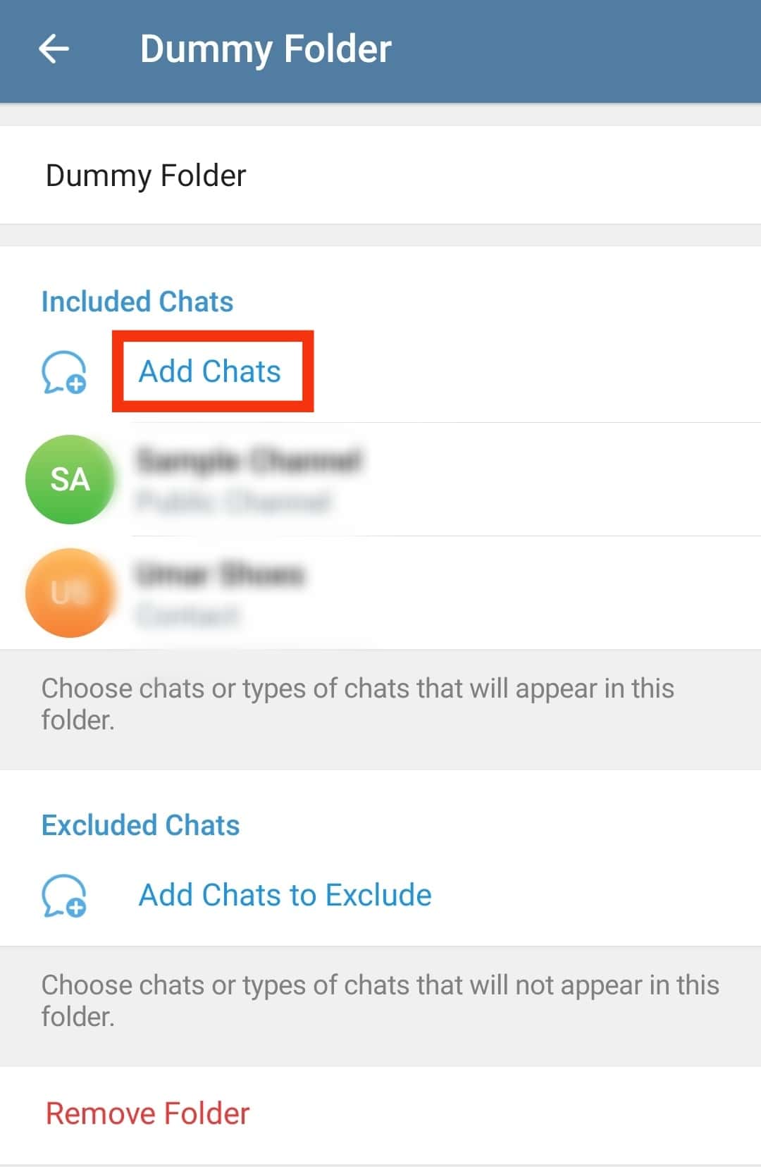 Select Add Chats