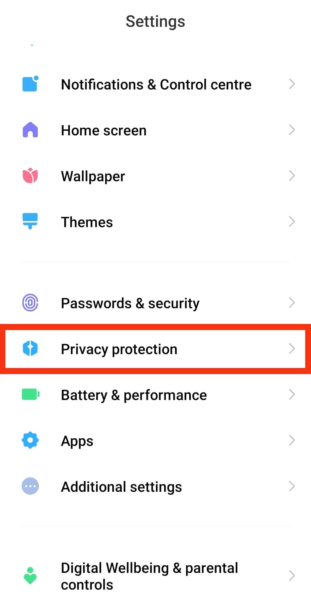 Select Apps &Amp; Notifications Or Privacy Protection
