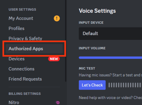 Select Authorized Apps