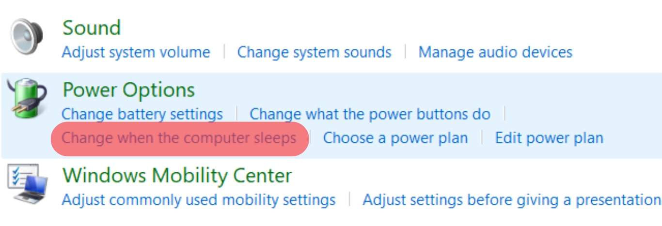 Select Change When The Computer Sleeps.