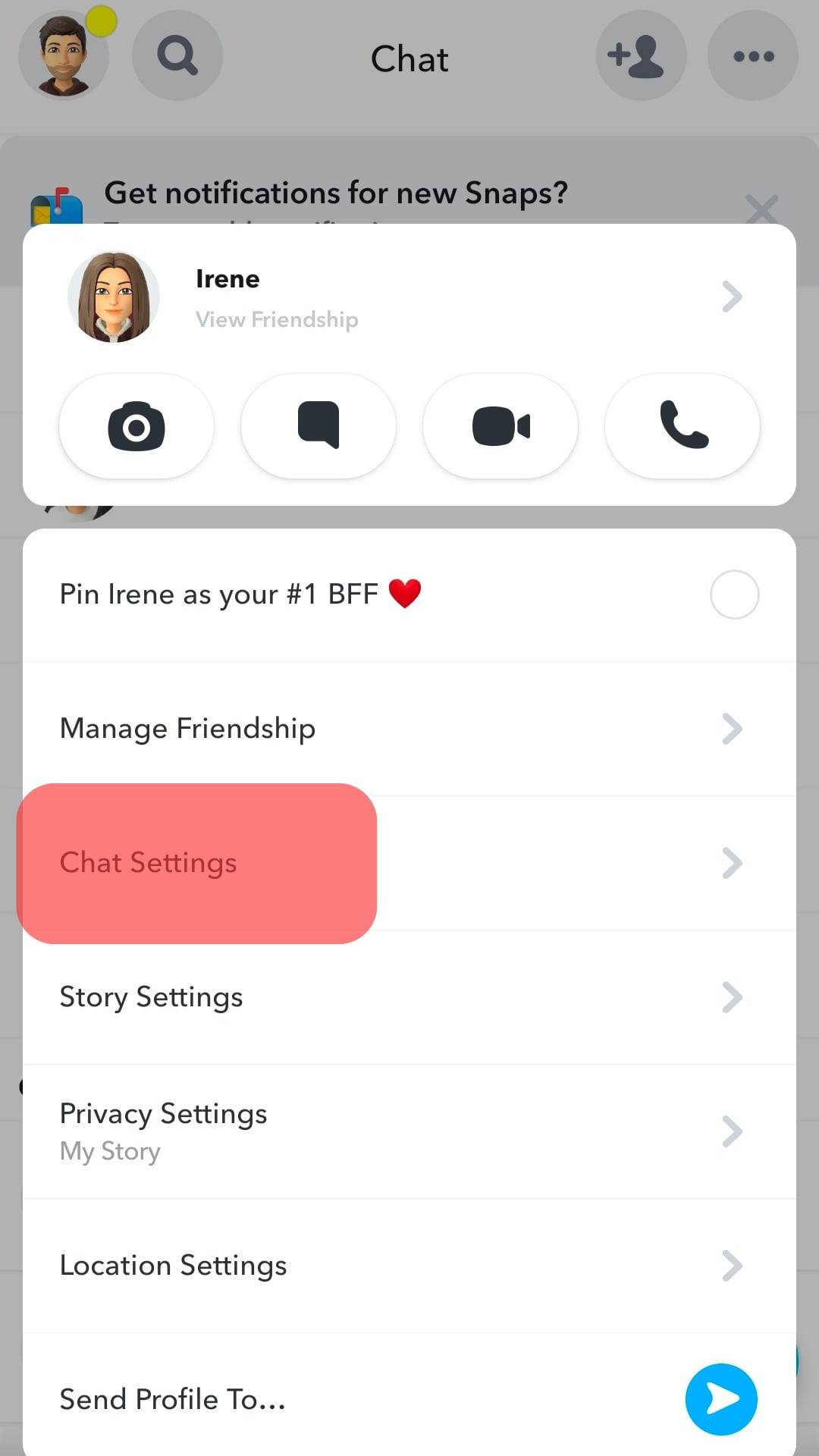 Select 'Chat Settings.'