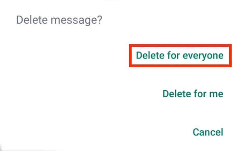 Select Delete For Everyone