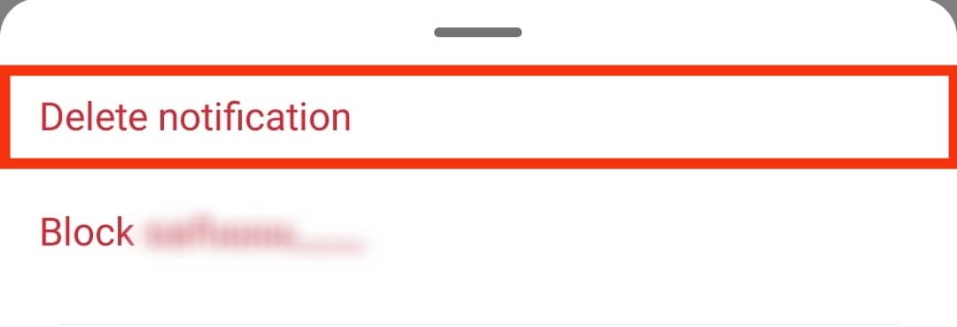 Select 'Delete Notification.'