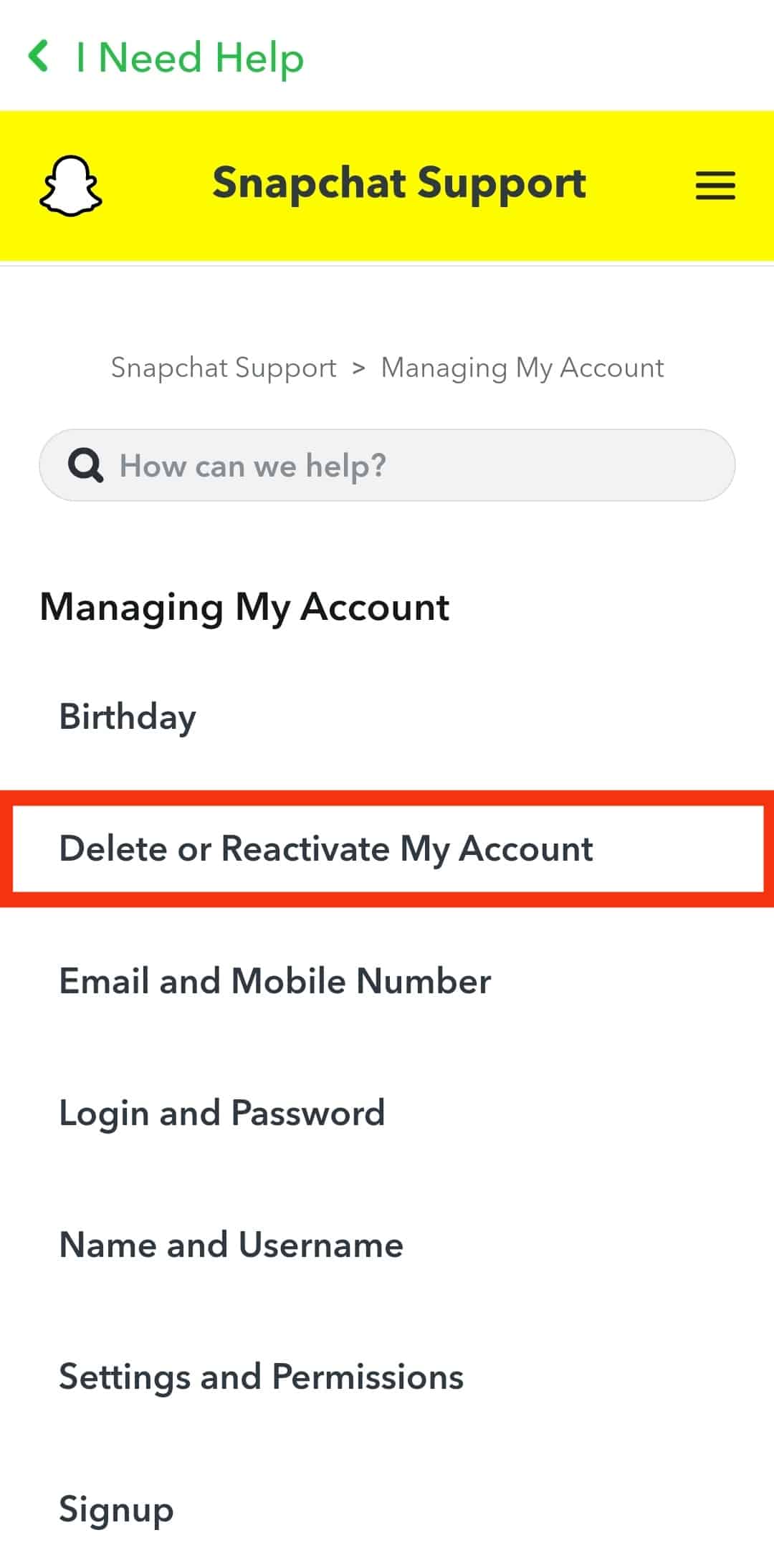 Select Delete Or Reactivate My Account