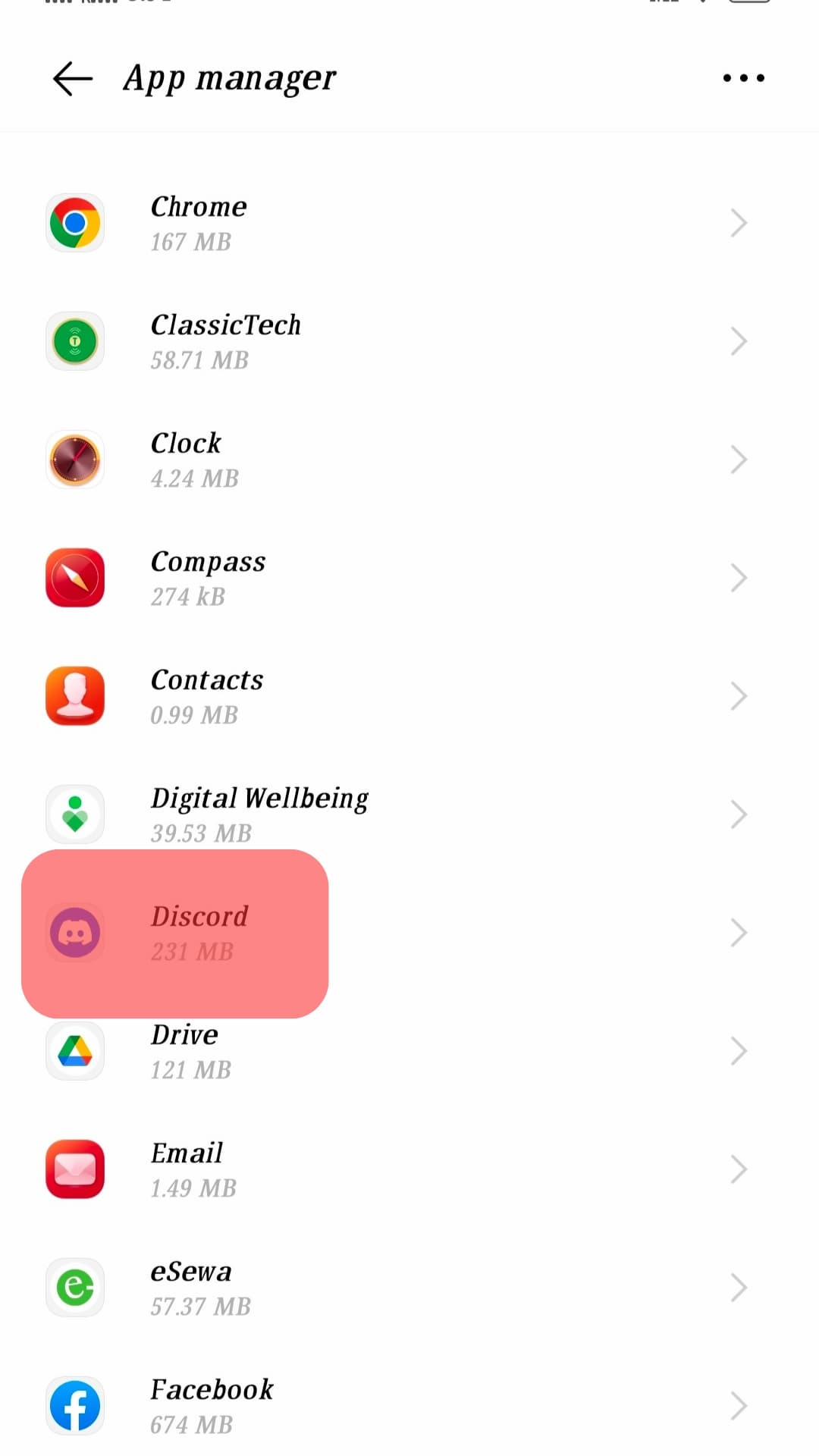 Select Discord On Android Setting