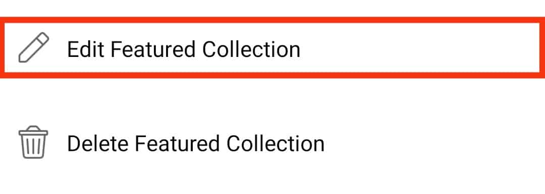 Select Edit Featured Collection.