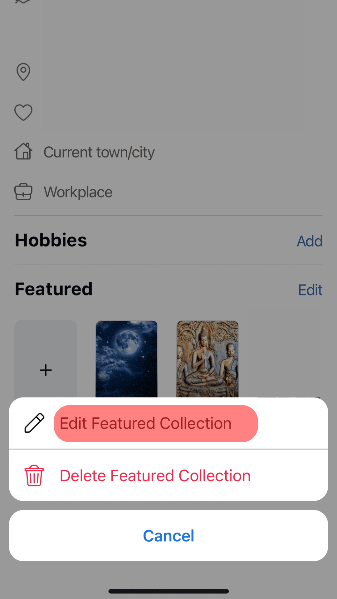 Select Edit Featured Collection.