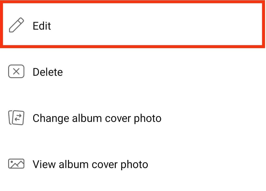 Select 'Edit Album