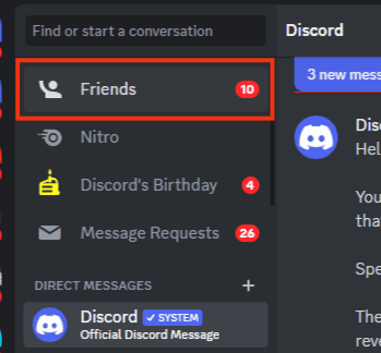 Select 'Friends'