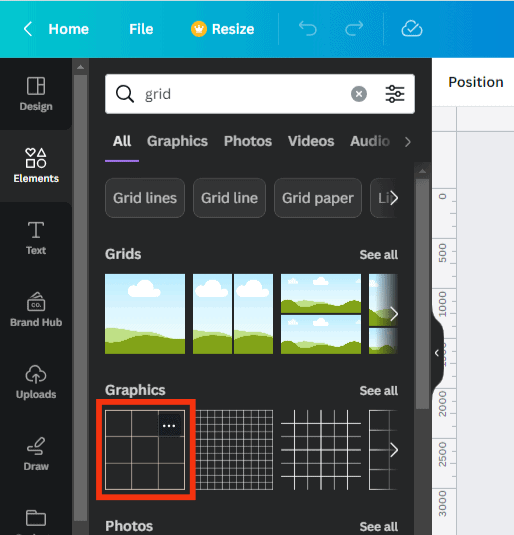 Select Grid With Nine Squares