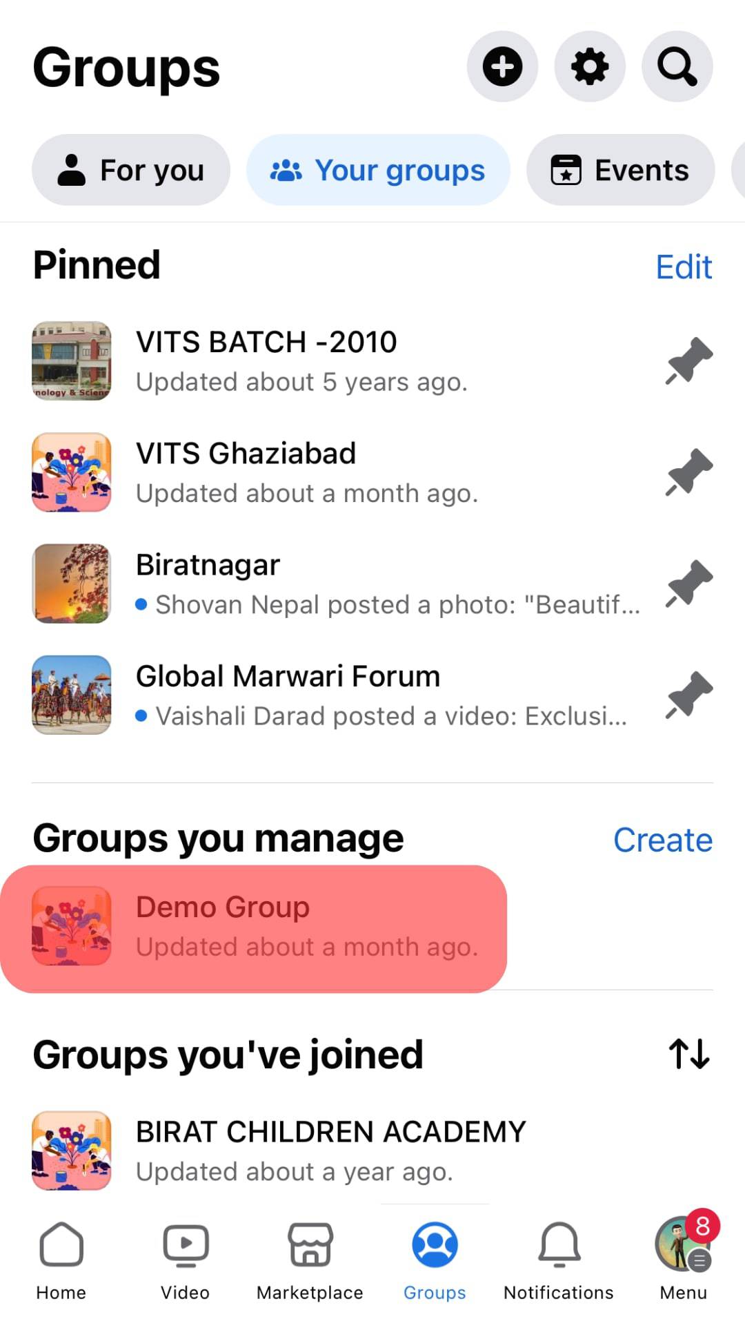 Select Groups And Find The Preferred Group.