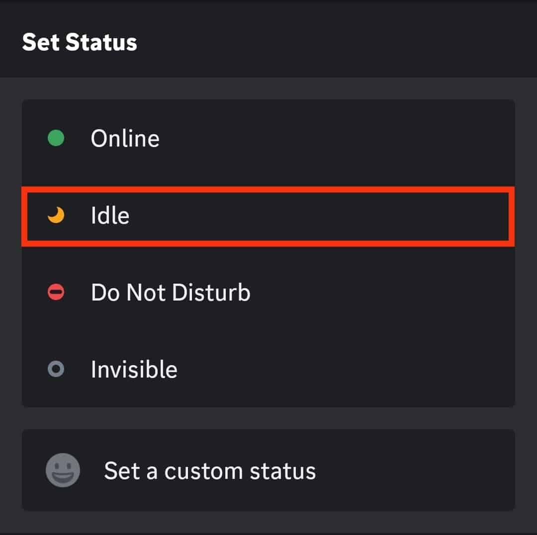 Select Idle Option