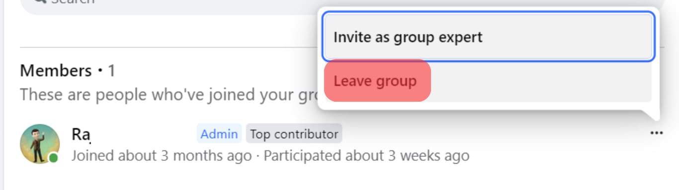 Select Leave Group.