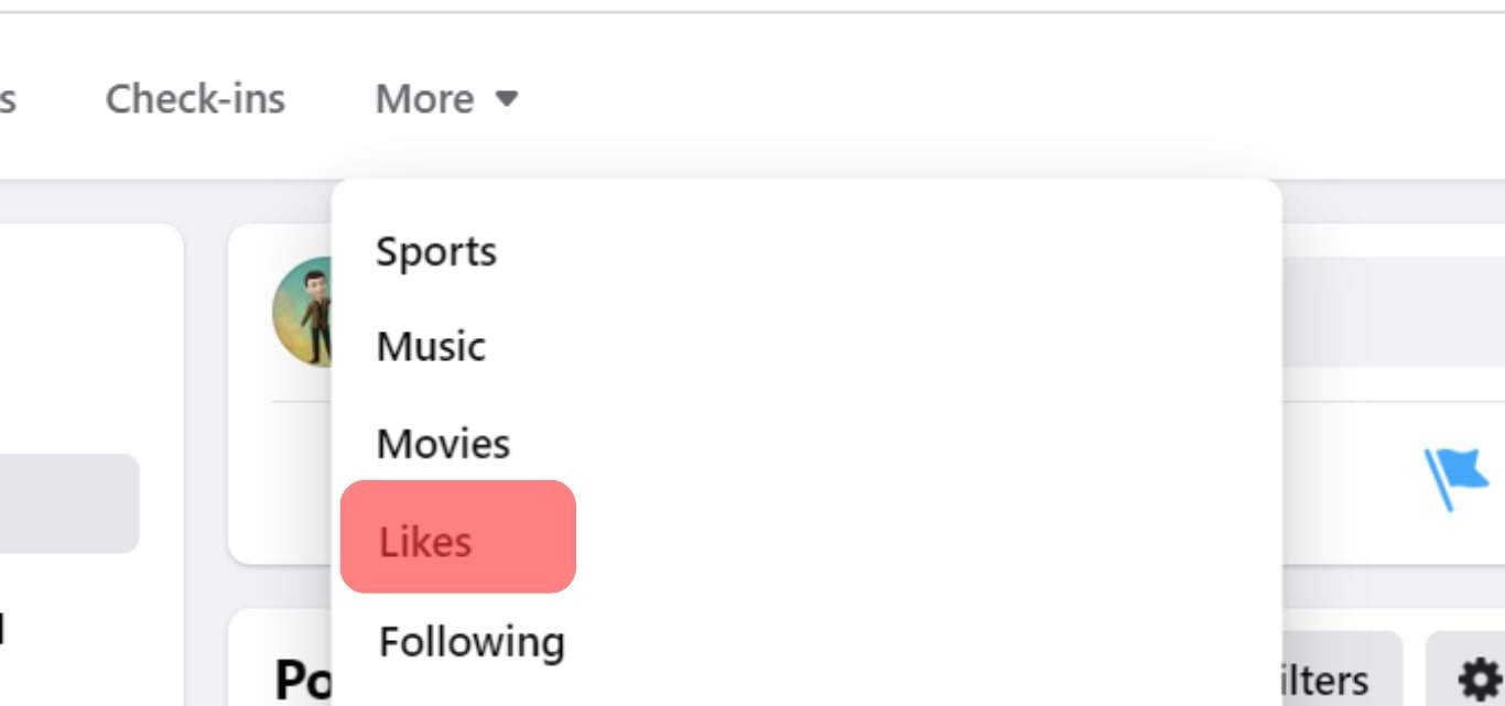 Select Likes From The Dropdown Menu