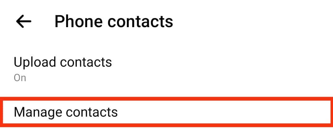 Select Manage Contacts