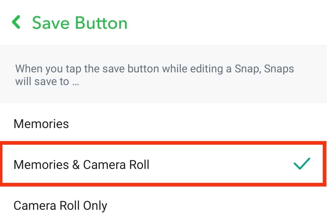 Select Memories &Amp; Camera Roll