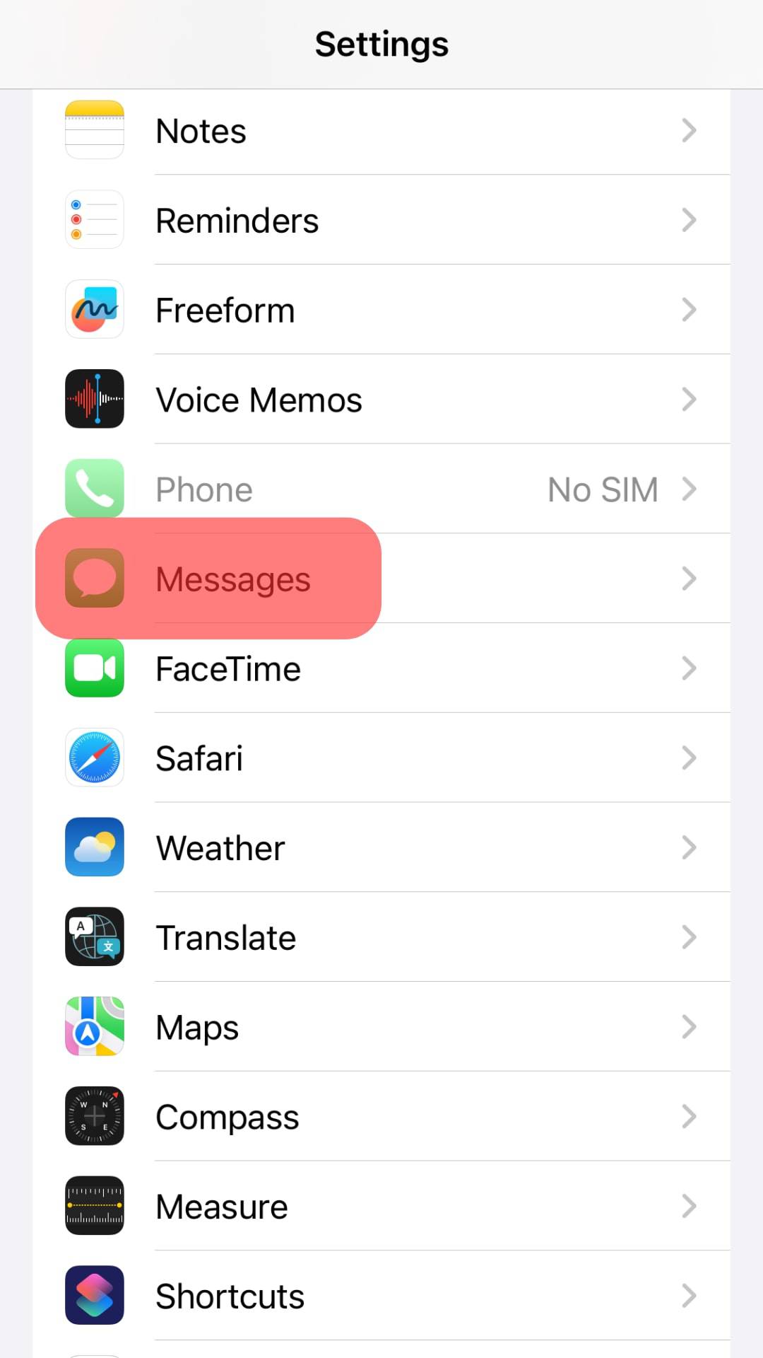 Select Messages.