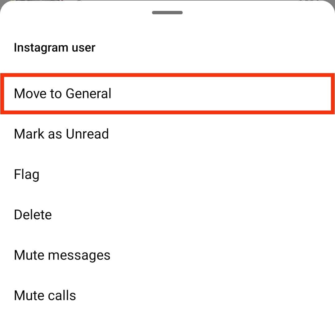 Select Move To General On The Pop-Up Menu That Appears