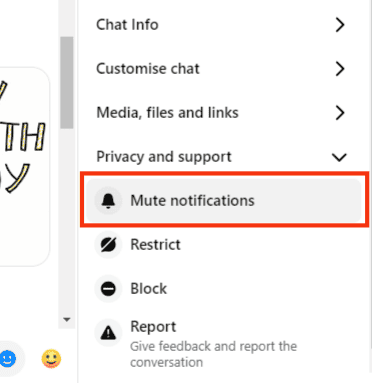 Select Mute Notifications