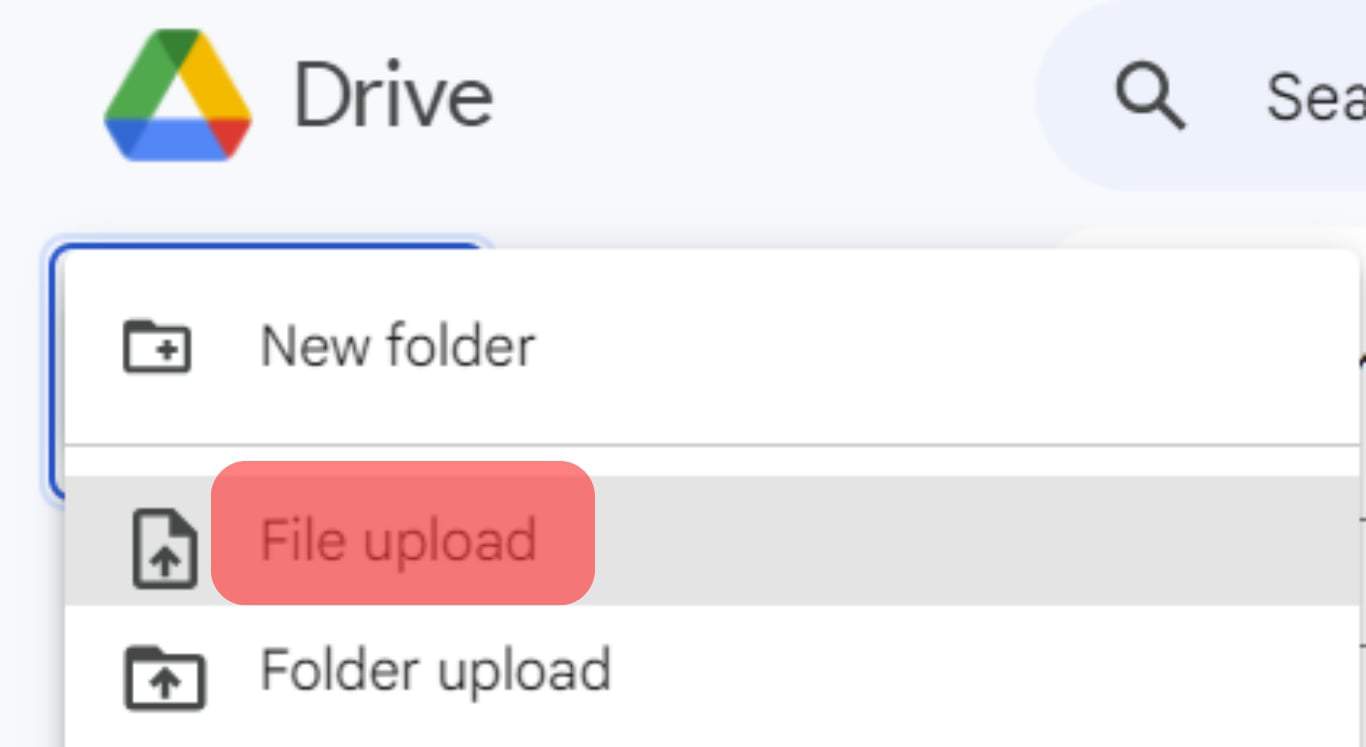 Select New And Then File Upload.
