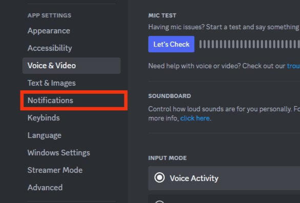 Select Notifications From The Left Panel