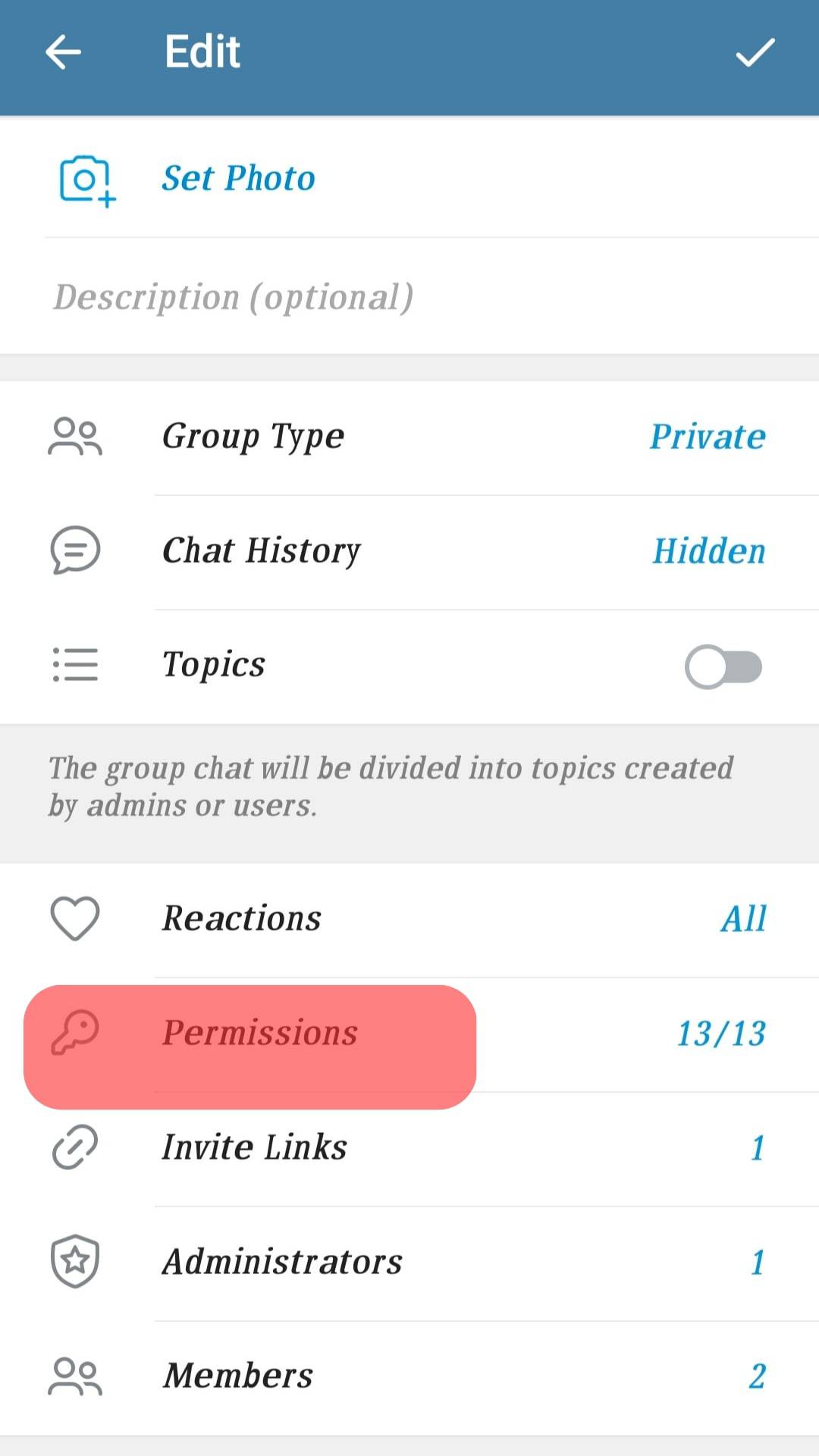 Select Permissions