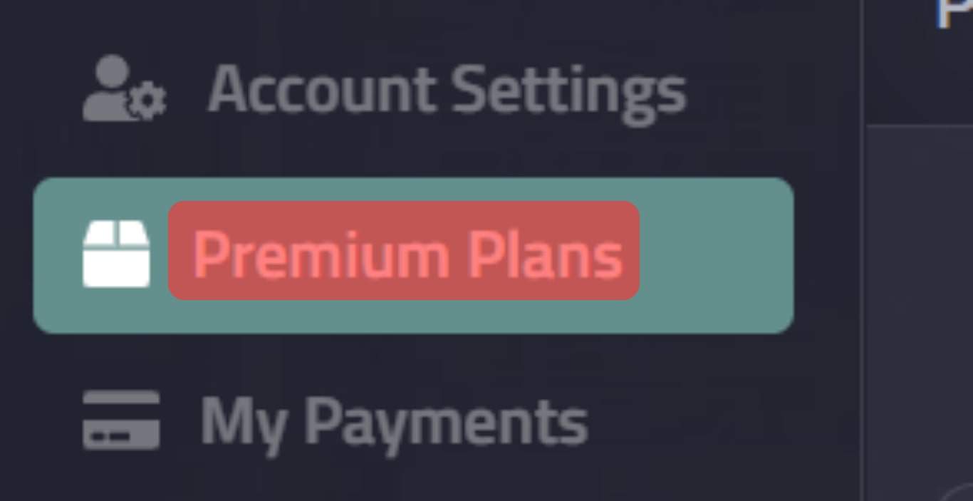 Select Premium Plans From The Left Navigation.