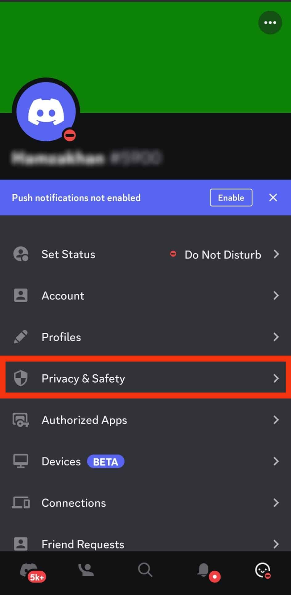 Select Privacy &Amp; Safety.