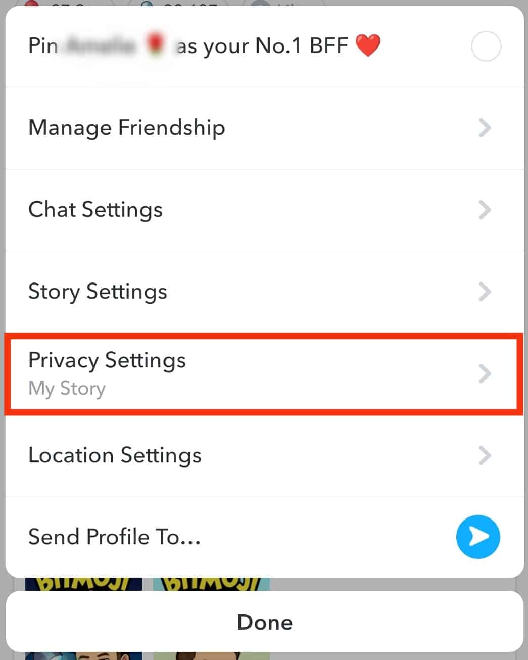 Select Privacy Settings