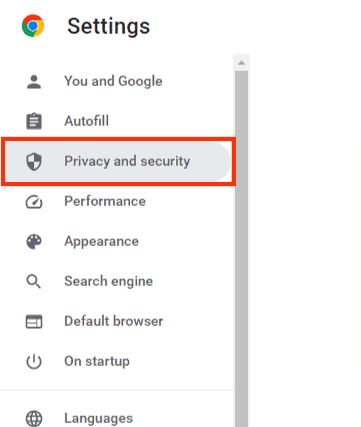 Select Privacy And Security