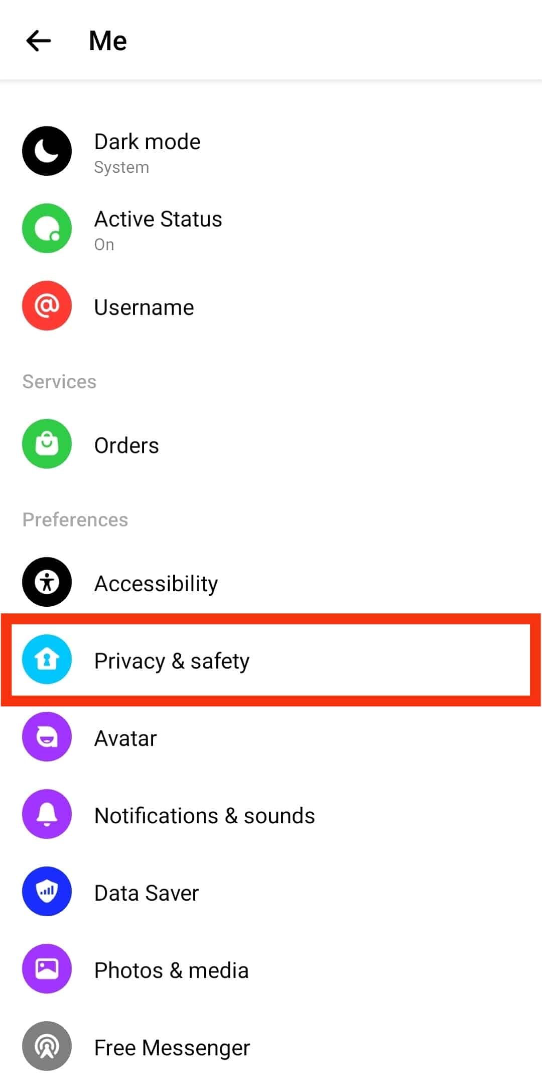 Select Privacy &Amp; Safety