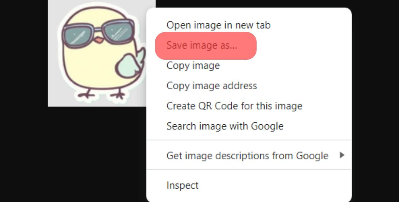 Select Save Image As.