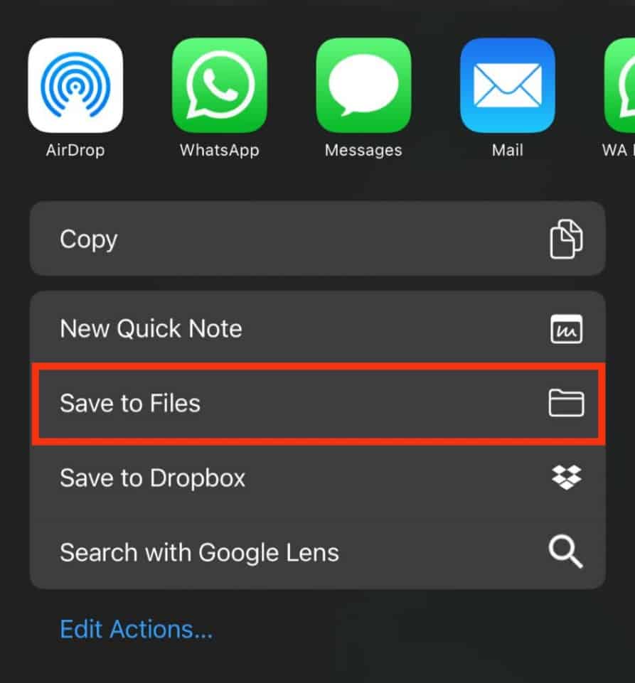 Select Save To Files