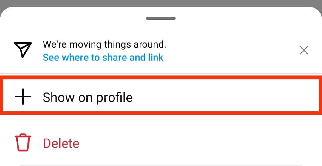 Select Show On Profile