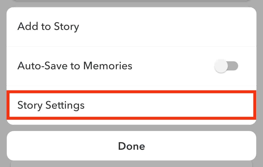 Select Story Settings From The Pop-Up Menu
